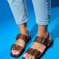 Blob Sandal - Brown Gold Buckle