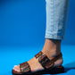 Blob - Brown Gold Buckle Sandal (Women)