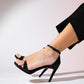 Bern - Black Striped Platform Heel Evening Shoe (Women)
