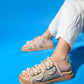 Harmony - Beige Gold Double Strap Slide (Women)