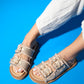 Harmony - Beige Gold Double Strap Slide (Women)