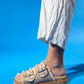 Harmony - Beige Gold Double Strap Slide (Women)