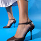 Julia - Brown Round Toe Ankle-Tie High Heel Shoe (Women)