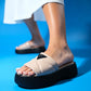 Luxes - Taupe Thick Sole Slipper (Women)