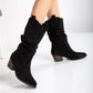 black vegan western boots, cruelty-free black cowboy boots, vegan leather black western boots, black cowboy ankle boots, sustainable black western boots, eco-friendly black cowboy boots, vegan suede black western boots, black rancher boots, animal-free black western footwear, midnight-tone vegan boots