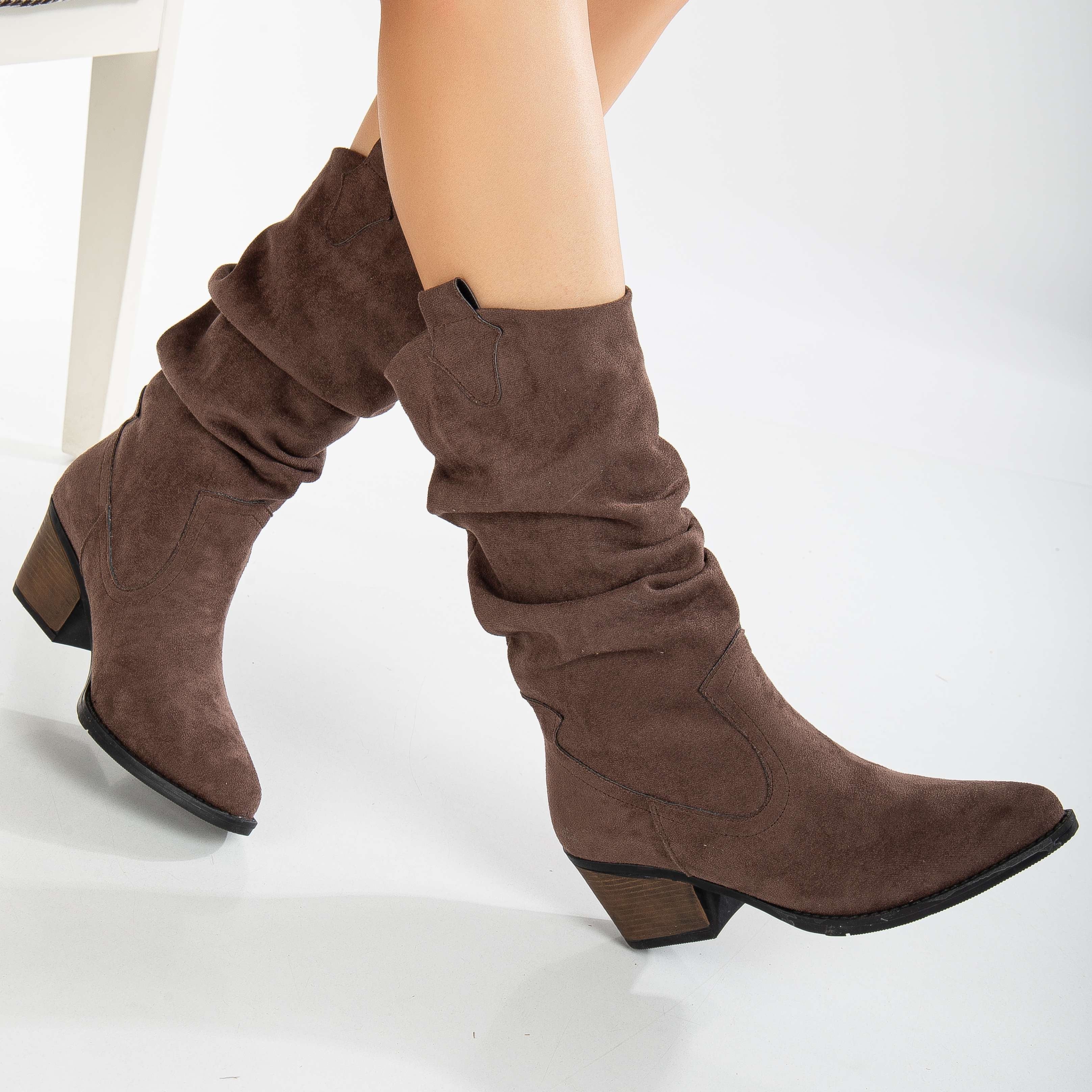 Bonnie Brown Suede Slouch Western Boots Prologue Shoes