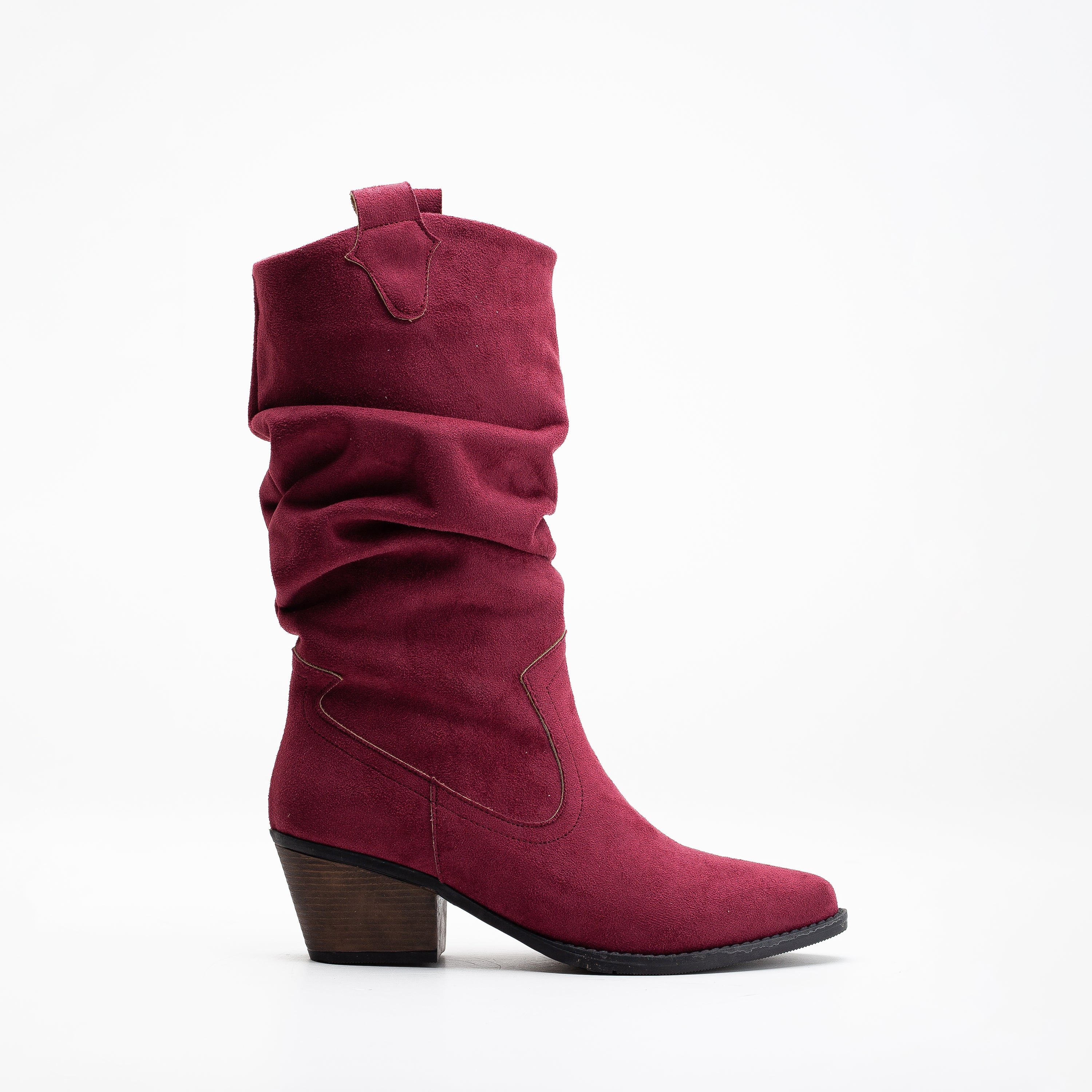 Bonnie Burgundy Suede Western Boots Prologue Shoes