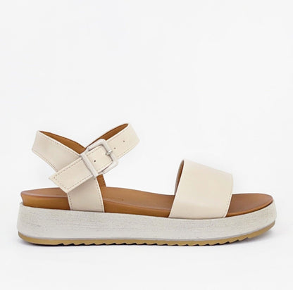 Gemma - Beige Beach Sandals