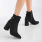 Solange - Black Suede Ankle Boots