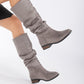Maribel - Gray Suede Slouchy Boots