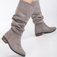 Maribel - Gray Suede Slouchy Boots