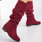 Maribel - Brick Red Suede Slouchy Boots