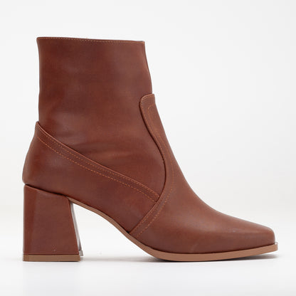 Maya - Cognac Brown Ankle Boots