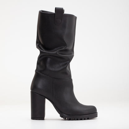 Anais - Black Slouch Platform Boots