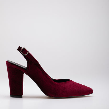 Burgundy slingback shoe, Slingback shoe in burgundy, Stylish burgundy slingback, Chic burgundy slingback footwear, Trendy burgundy slingback sandal, Fashionable burgundy slingback heel, Elegant burgundy slingback pump, Luxurious burgundy slingback footwear, Designer burgundy slingback shoe, Burgundy slingback shoe for women.