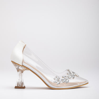 Cinderella - White Transparent Wedding Stiletto