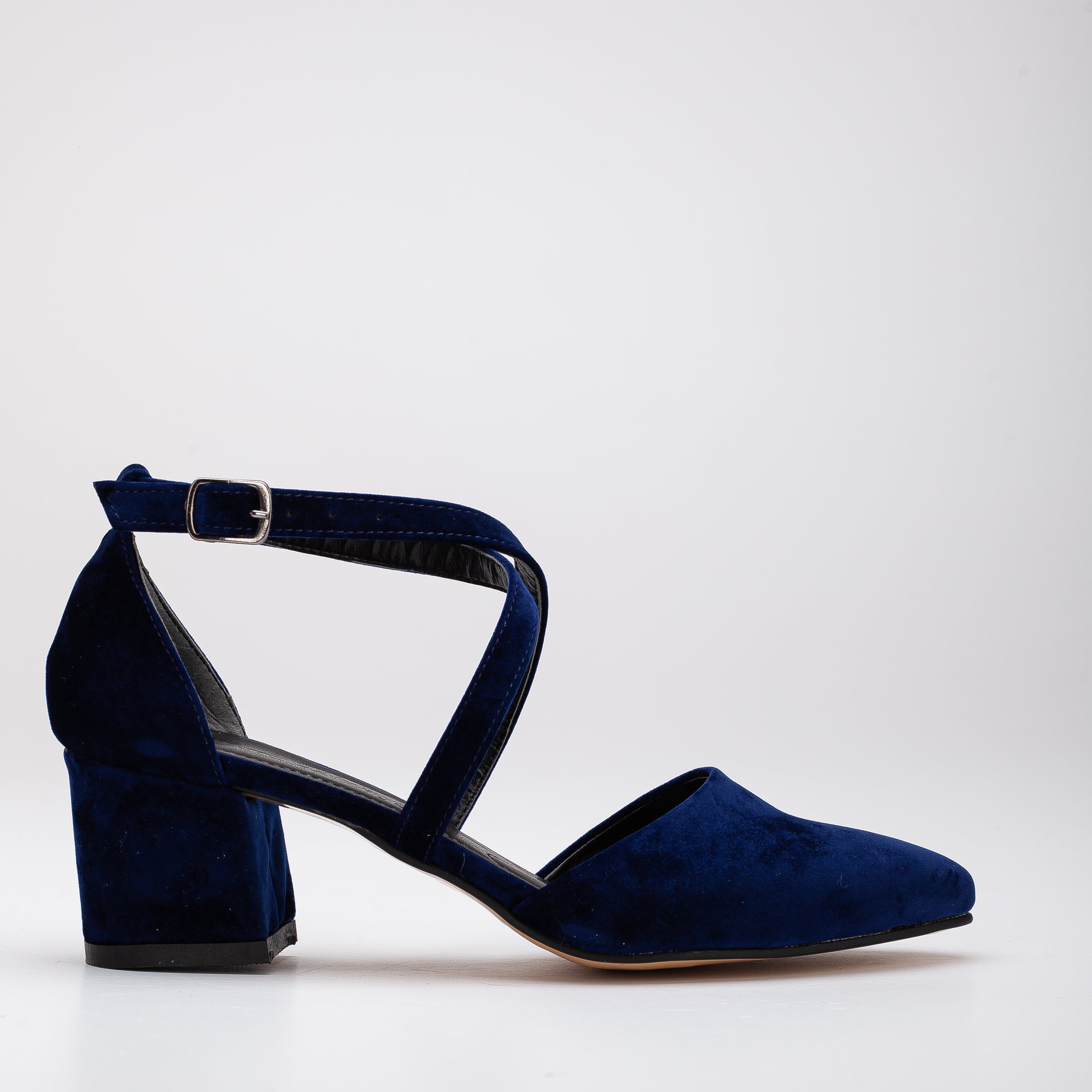 Blue discount velvet sandals