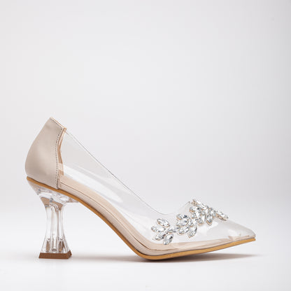 Cinderella - Transparent Stiletto Beige Heels