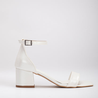 Iva - Ivory White Low Heels