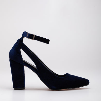 Colette - Dark Blue Velvet Shoes