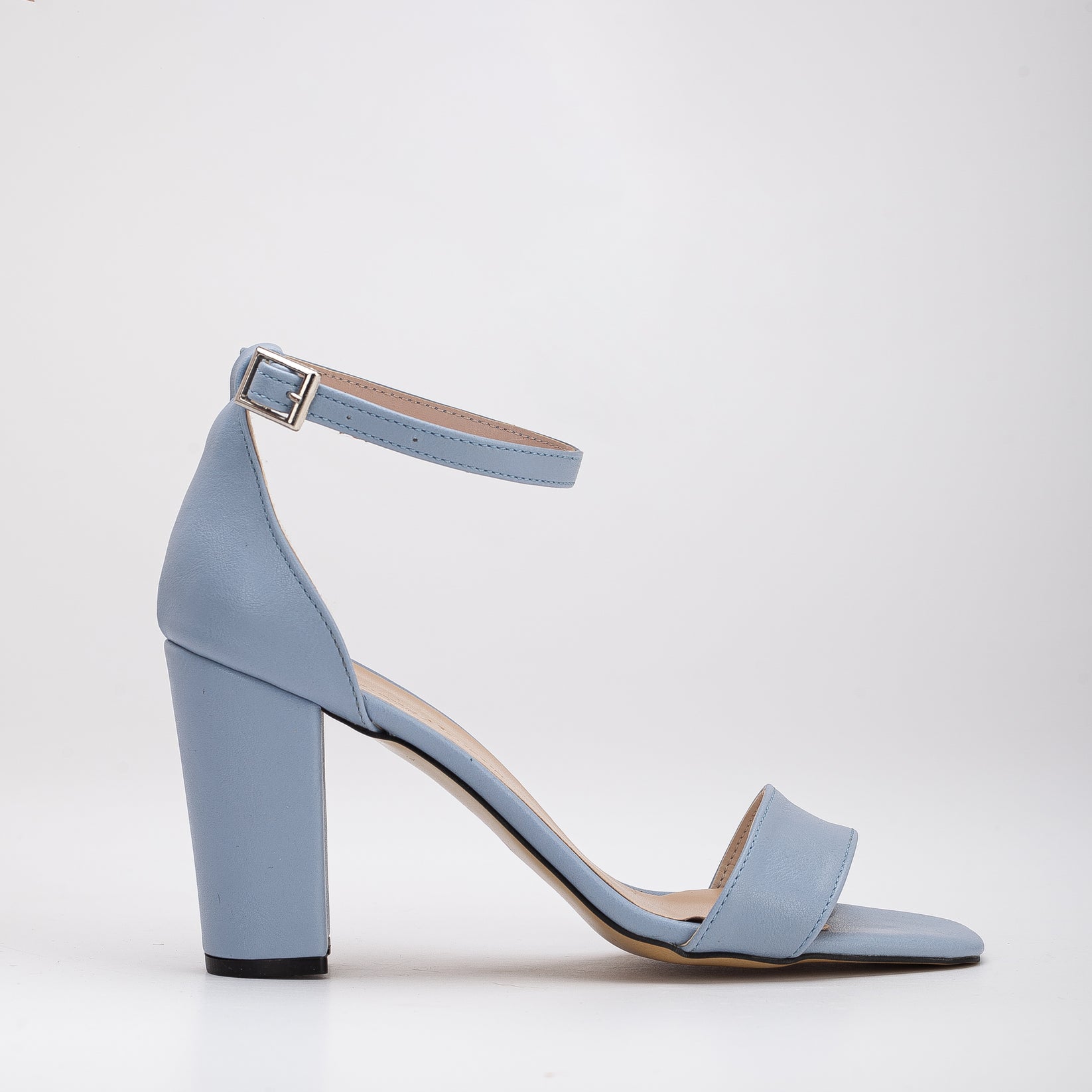 Jess Light Blue Open Toe Block Heels 7.5 US 5 UK 23.8CM 38 EU Light Blue