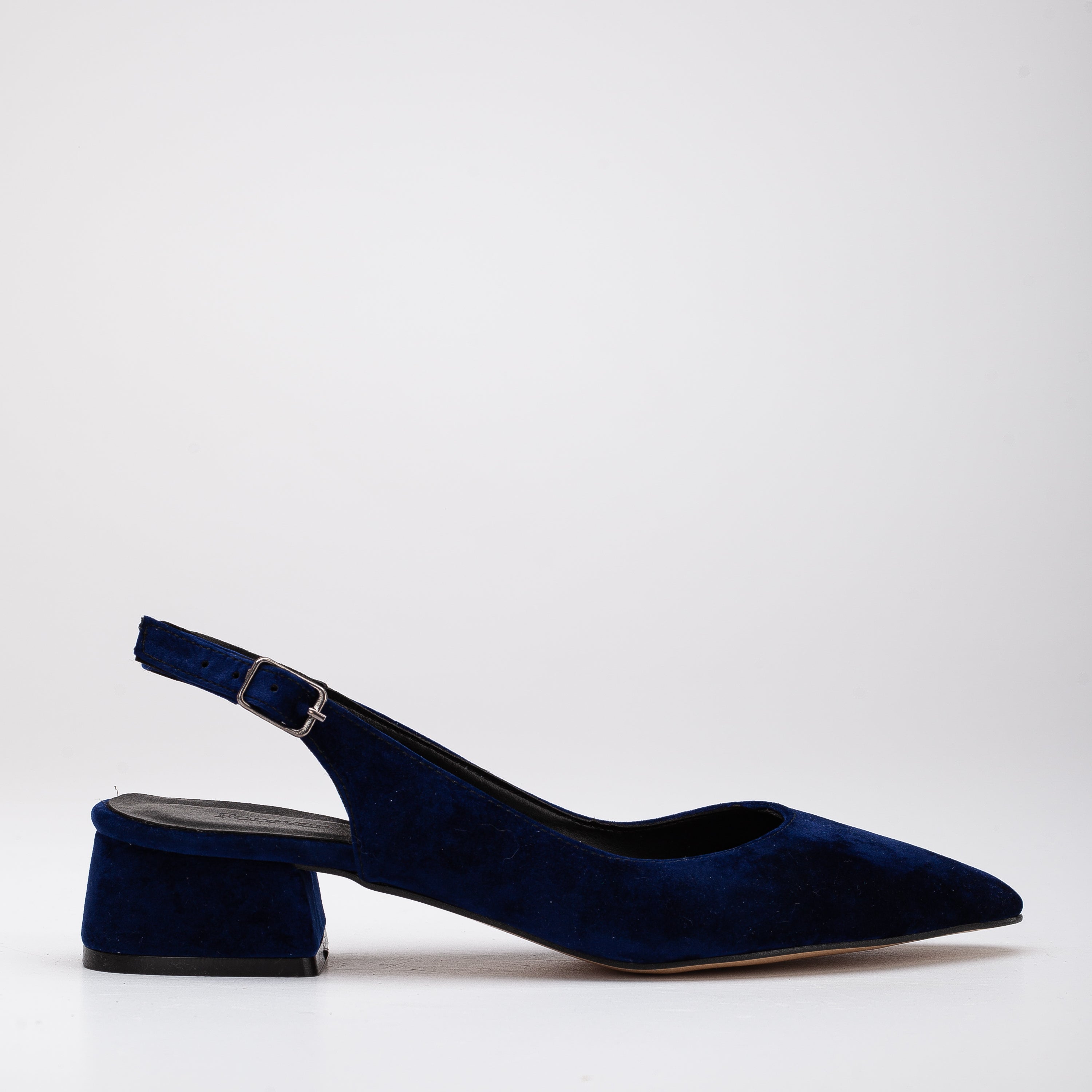 Dark blue velvet heels best sale