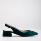 Emma - Green Velvet Slingback Shoes