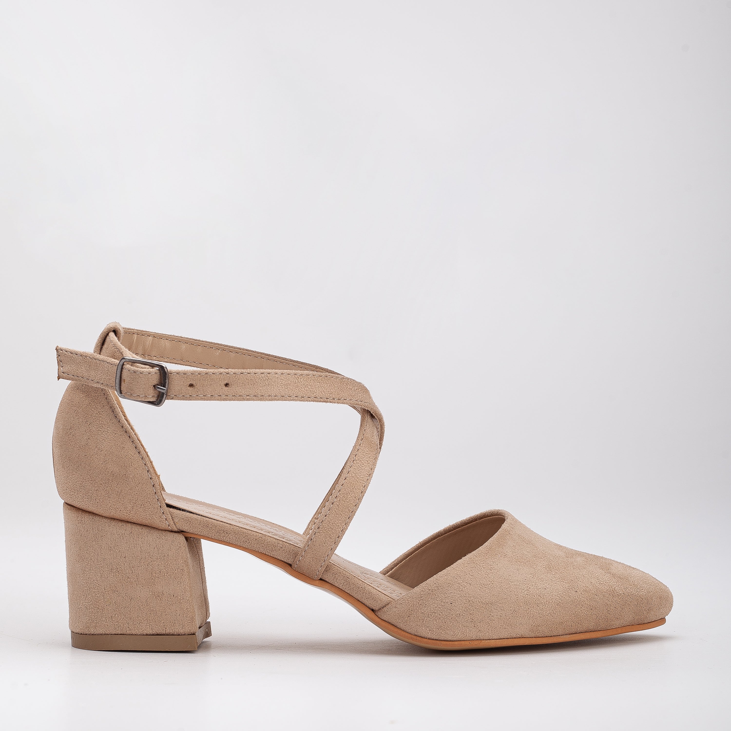 Beige suede Shoes/Wedding shoes/ Comfortable heels/Thick heels/ special newest design 710CNR