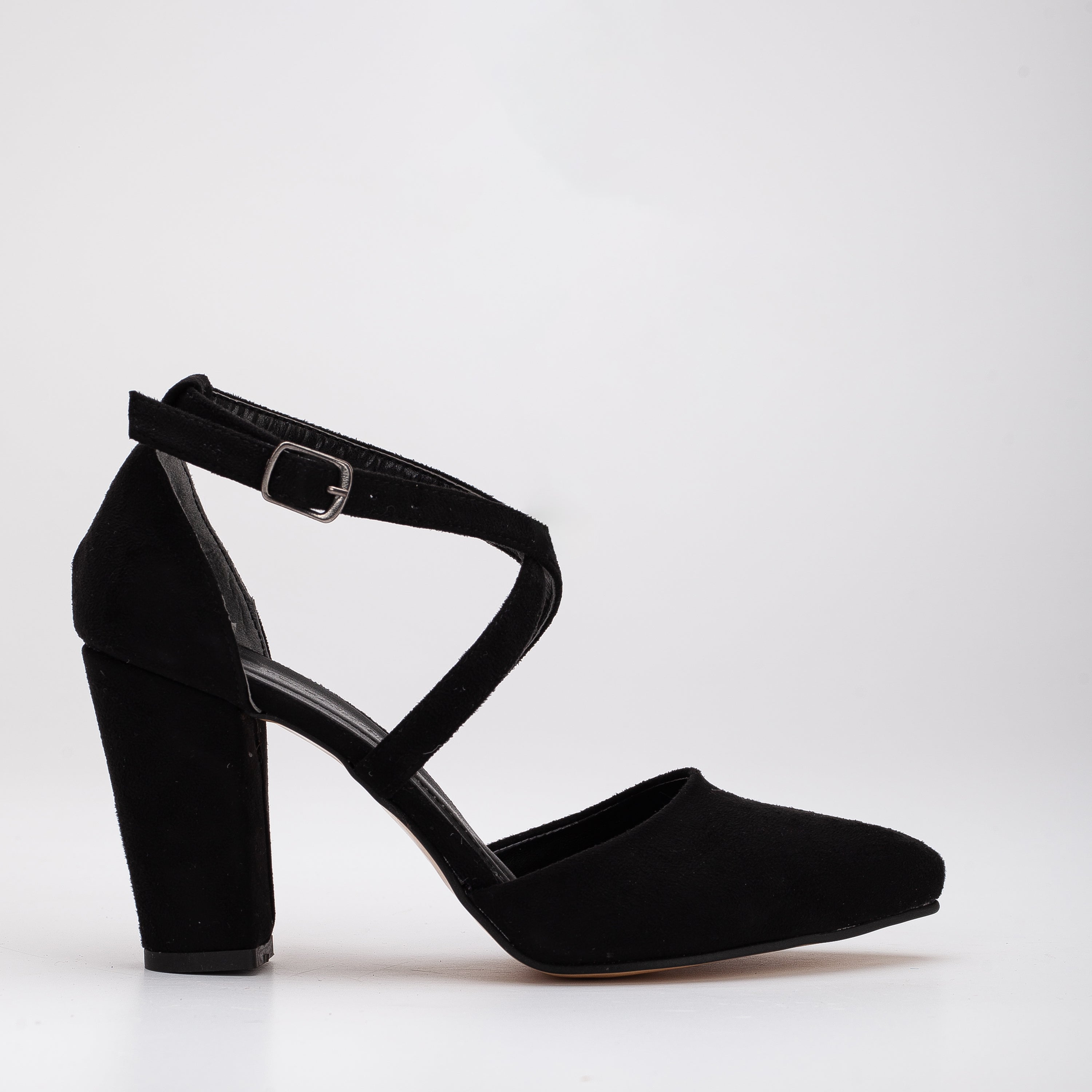 Black Suedette Stiletto Heel Court Shoes | New Look