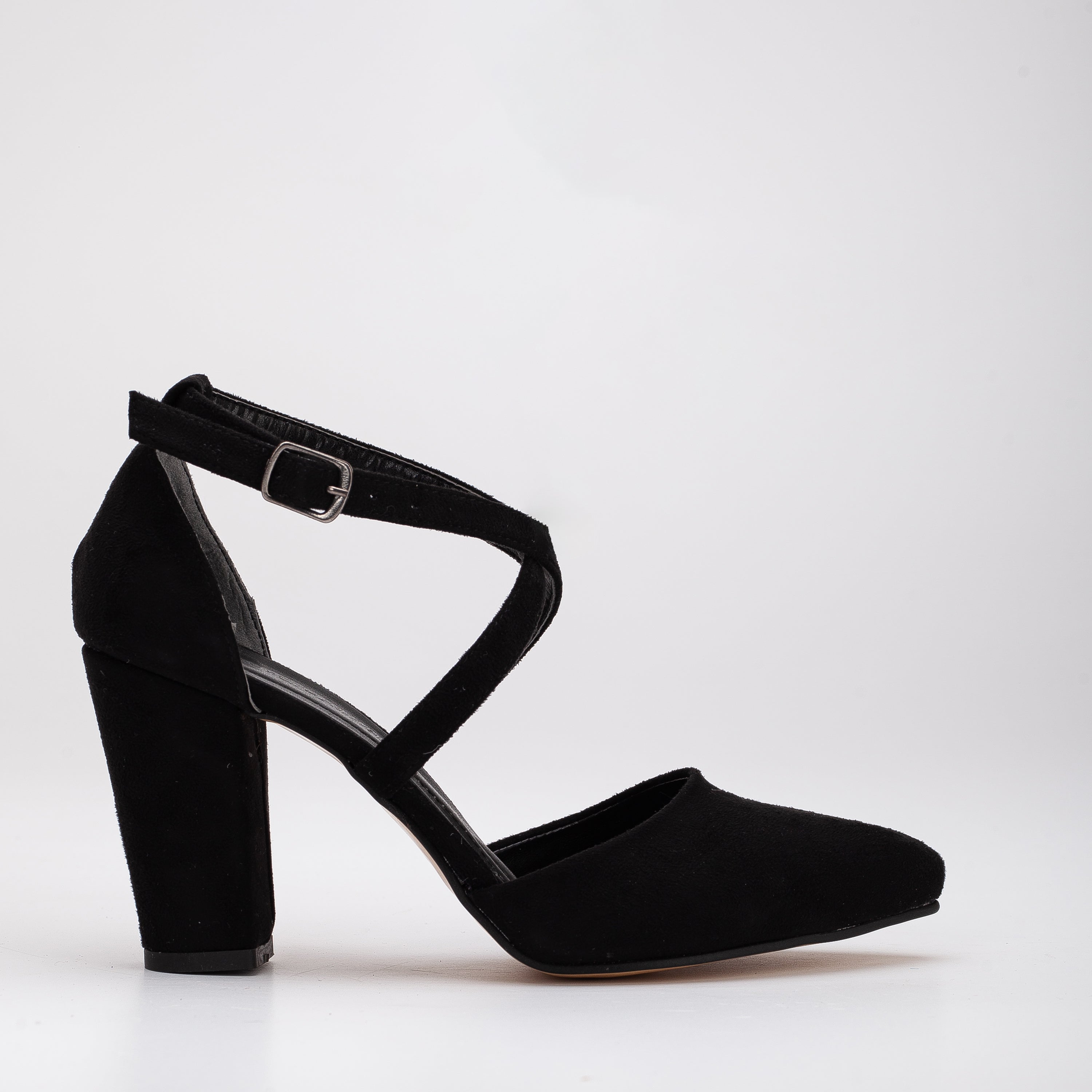 Suede Black Heels with Crystal Ankle Straps orders *See pics, Read bio*