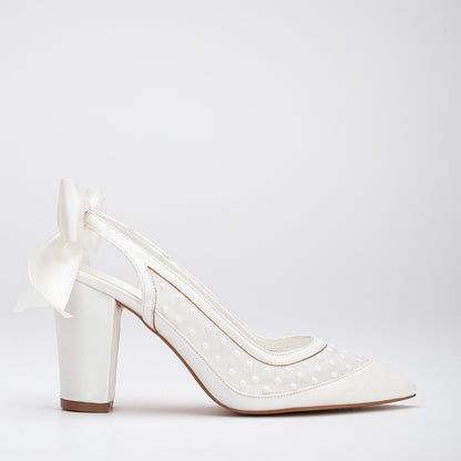 Fleur - Lace Slingback Wedding Shoes