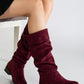 Maribel - Brick Red Suede Slouchy Boots