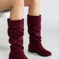 Maribel - Brick Red Suede Slouchy Boots