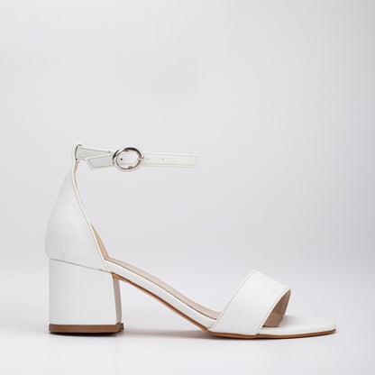 Ella - White Low Heels