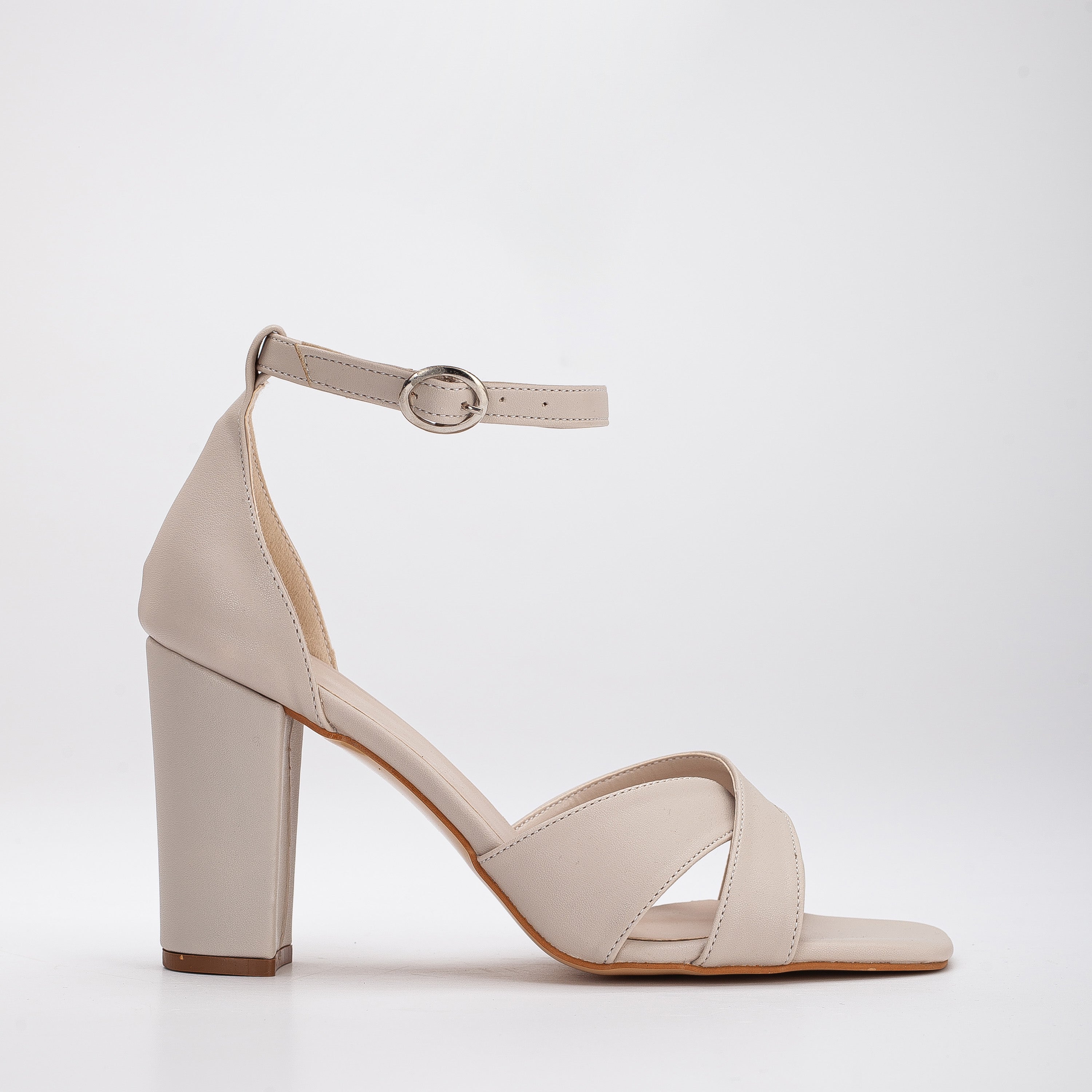 Essential Beige Ankle Strap Heels - All Shoes | Red Dress