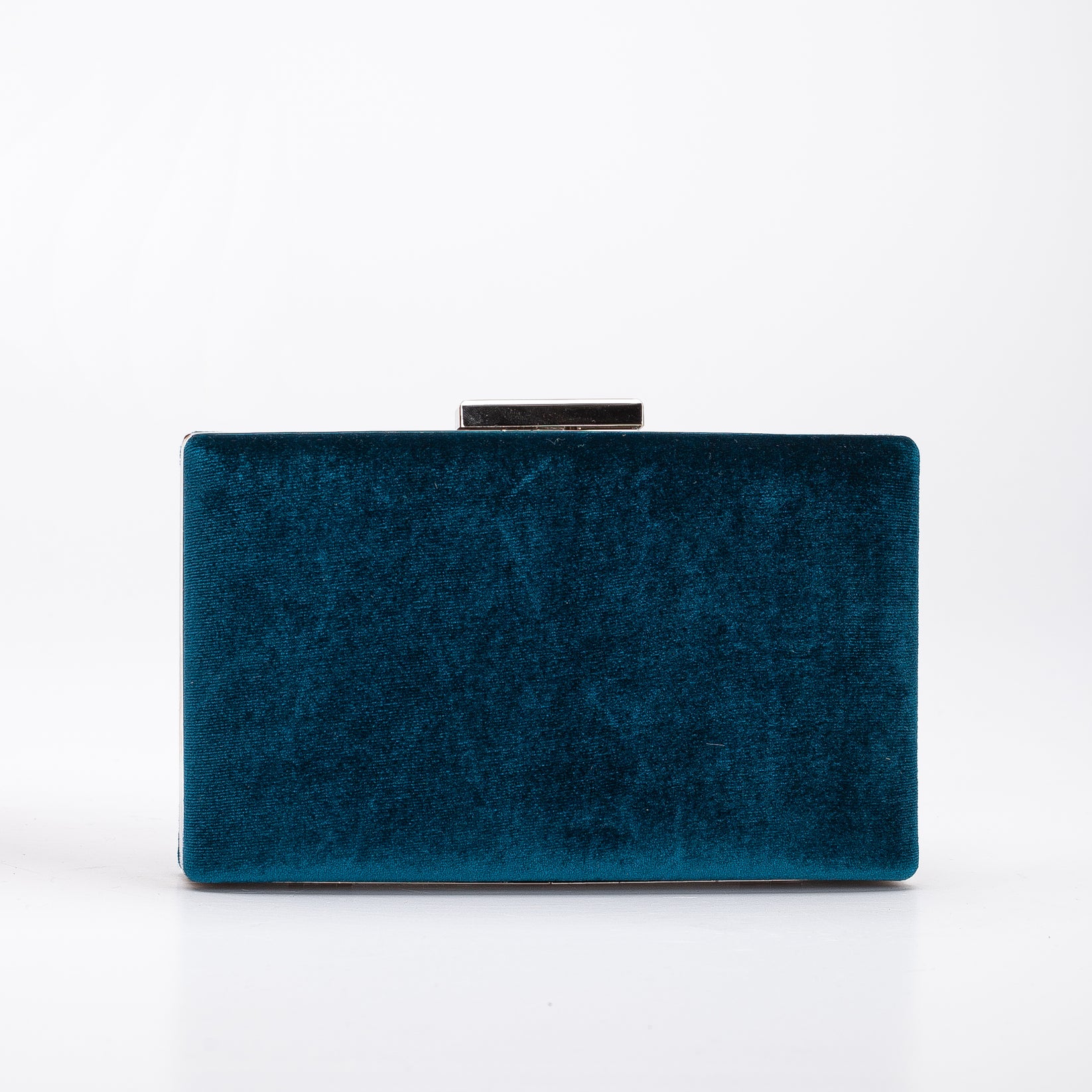 Clara Teal Blue Velvet Clutch Prologue Shoes