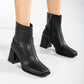 Maya - Black Matt Ankle Boots