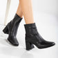 Maya - Black Matt Ankle Boots