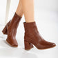 Maya - Cognac Brown Ankle Boots