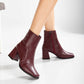 Maya - Burgundy Matt Ankle Boots