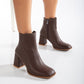 Vegan ankle-high boots, brown ankle-high boots, sustainable ankle-high boots, cruelty-free ankle-high boots, eco-friendly ankle-high boots, vegan leather brown boots, women’s brown ankle boots, stylish brown ankle boots, faux leather ankle-high boots, brown vegan boots.