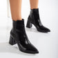 Vegan ankle-high boots, black ankle-high boots, sustainable ankle-high boots, cruelty-free ankle-high boots, eco-friendly ankle-high boots, vegan leather ankle-high boots, women's black ankle boots, stylish black ankle boots, faux leather ankle-high boots, black vegan boots.