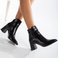 Vegan ankle-high boots, black ankle-high boots, sustainable ankle-high boots, cruelty-free ankle-high boots, eco-friendly ankle-high boots, vegan leather ankle-high boots, women's black ankle boots, stylish black ankle boots, faux leather ankle-high boots, black vegan boots.