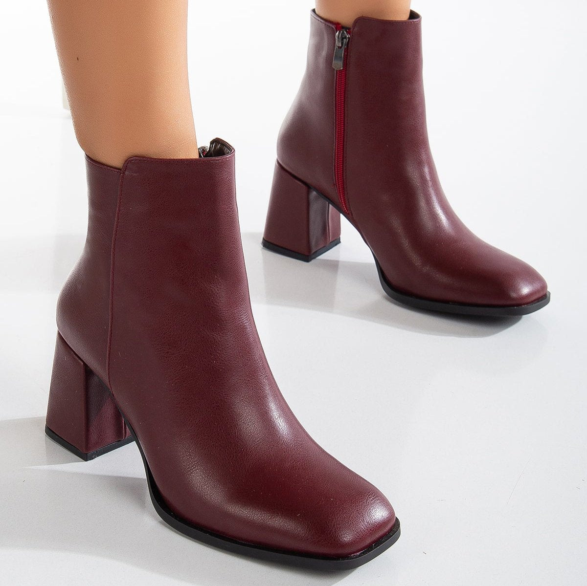 Burgundy orders ankle boots