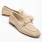 Olly - Beige Suede Horsebit Loafers