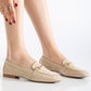 Olly - Beige Suede Horsebit Loafers