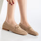 Olly - Dark Beige Suede Horsebit Loafers