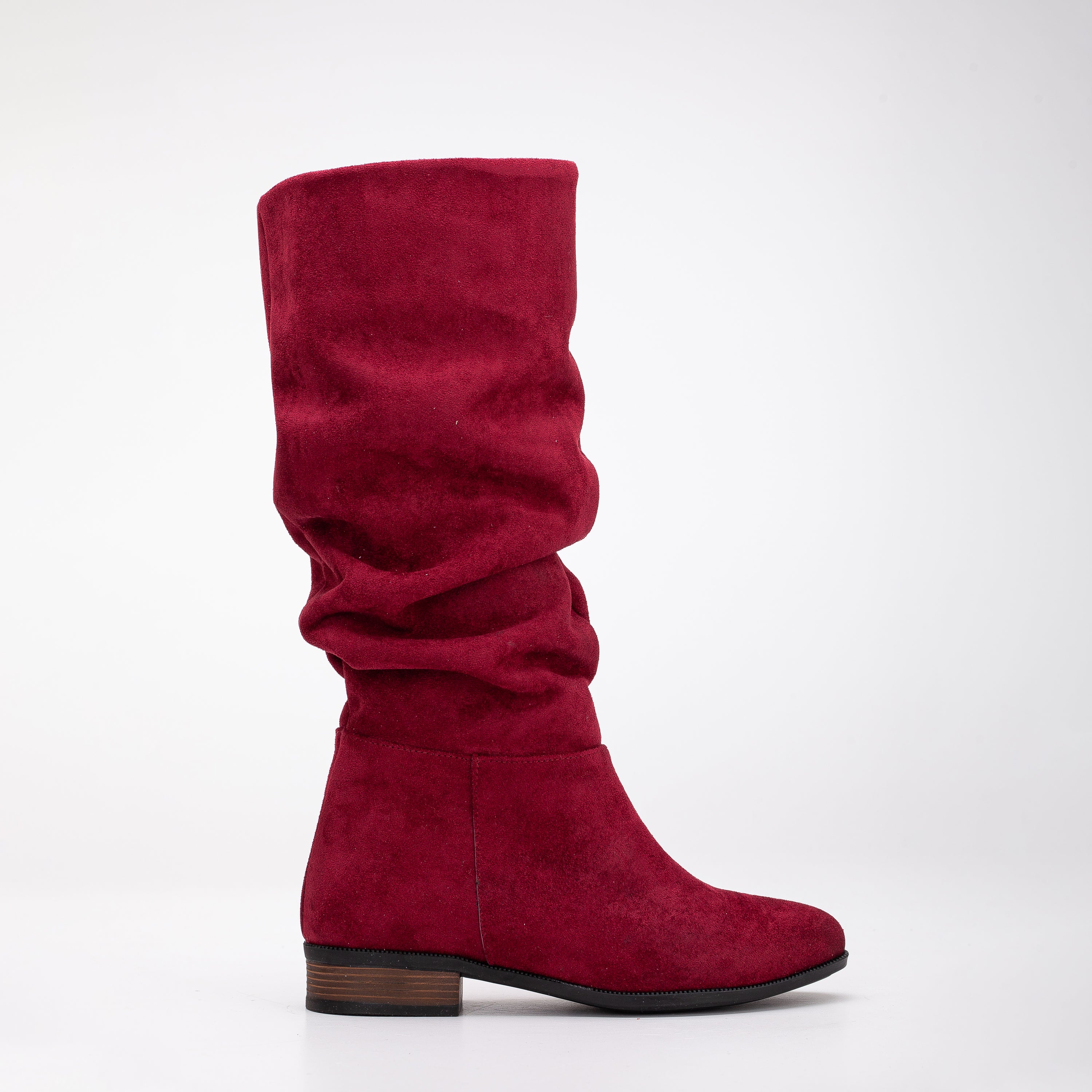 Long red suede boots best sale