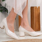 Mariam - Ivory Block Heel Stiletto
