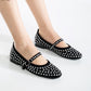 Emilie - Studded Crystal Mary Jane Flats